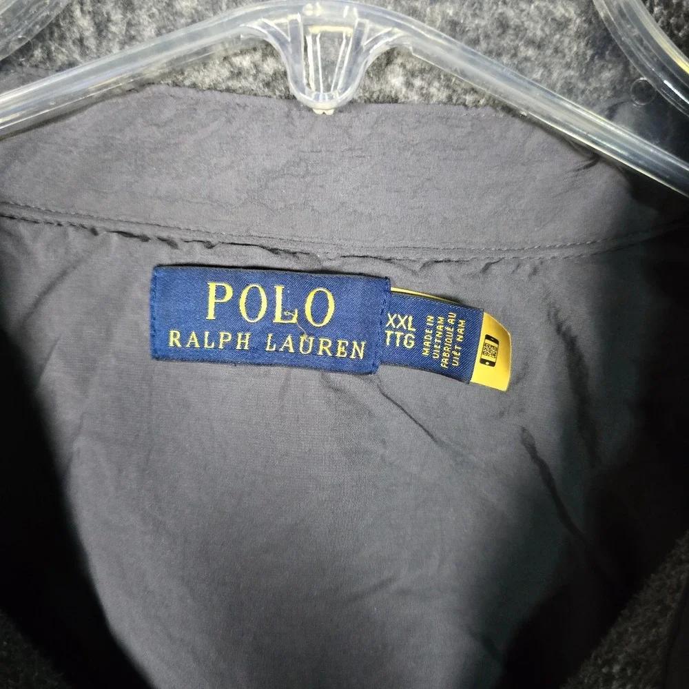 Polo Ralph Lauren Shirt Jacket Mens XXL‎ Brushed Fleece Button Up Gray Shacket
